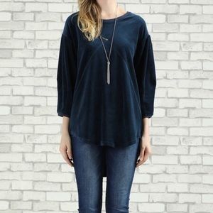 Navy velvet tunic